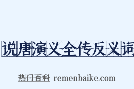 说唐演义全传反义词是什么意思的图片